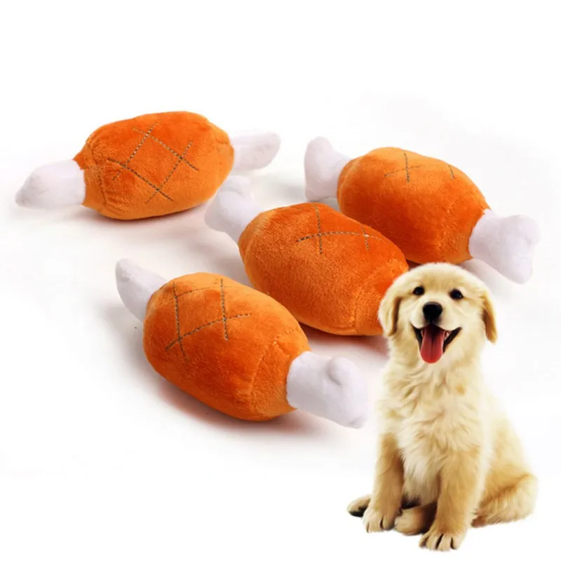 2018Biting Resistant Double Bone Chicken Legs Plush Sounding Toy