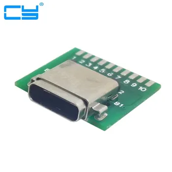 

DIY 24pin USB 3.1 Type C Female Socket Connector SMT type with PC Board Adapter