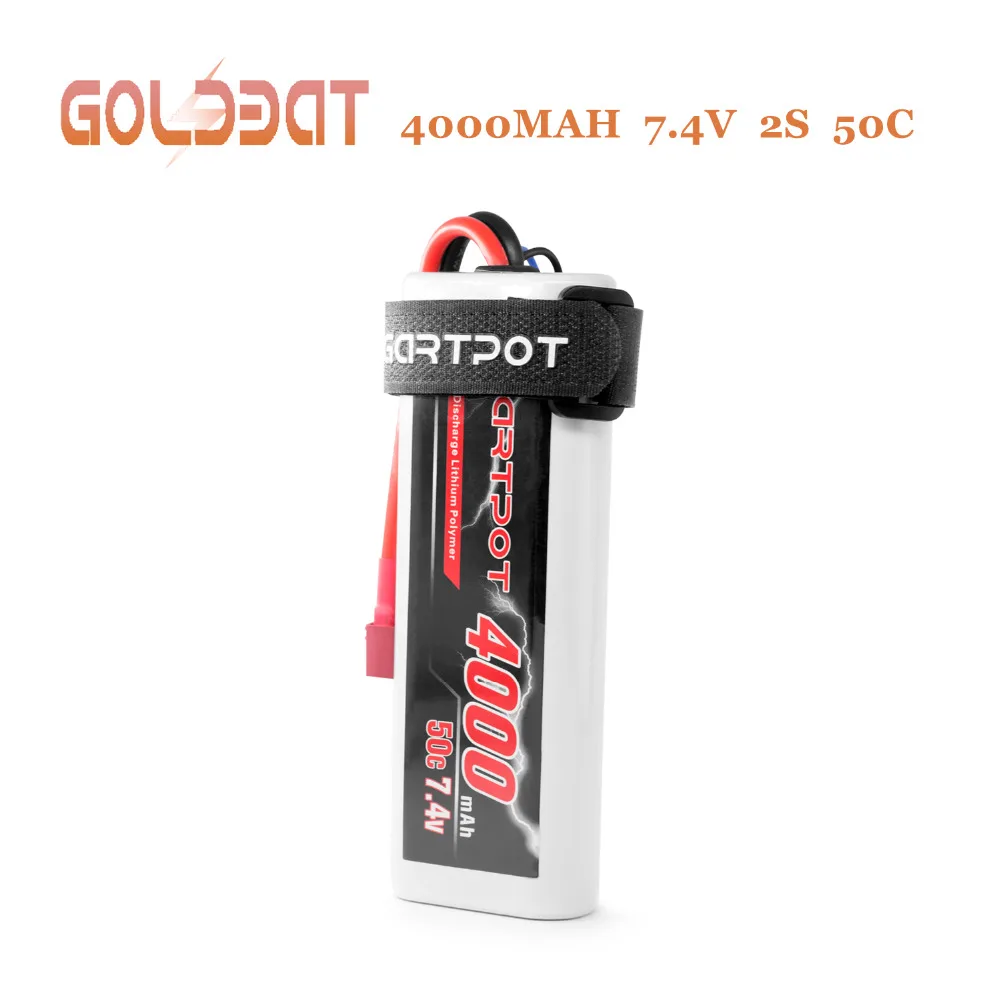 GARTPOT Lipo батарея 7,4 V 4000mAh 50C 2S батарея lipo RC пакеты в твердом футляре с декантами T Разъем для RC грузовик RC автомобиль Losi Traxxas Slash