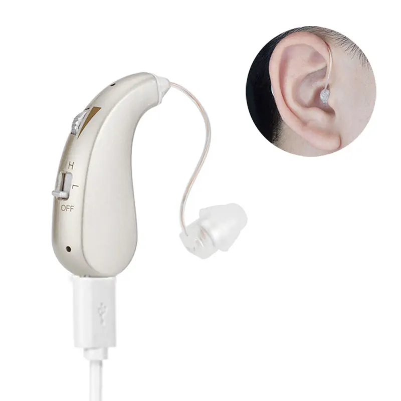 2-канальный Невидимый BTE слуховой аппарат перезаряжаемый Мини цифровой беспроводной слуховой аппарат звуковые усилители для слуховых аппаратов