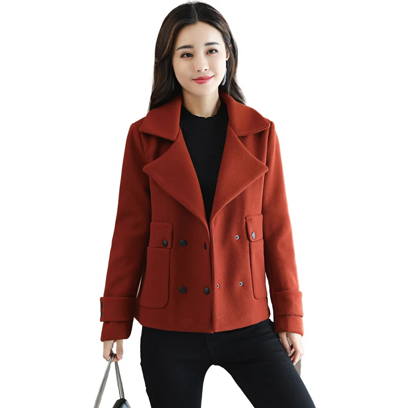 

Woolen short coat women's spring autumn 2019 new Korean Short paragraph long-sleeved slim woolen coat female m102