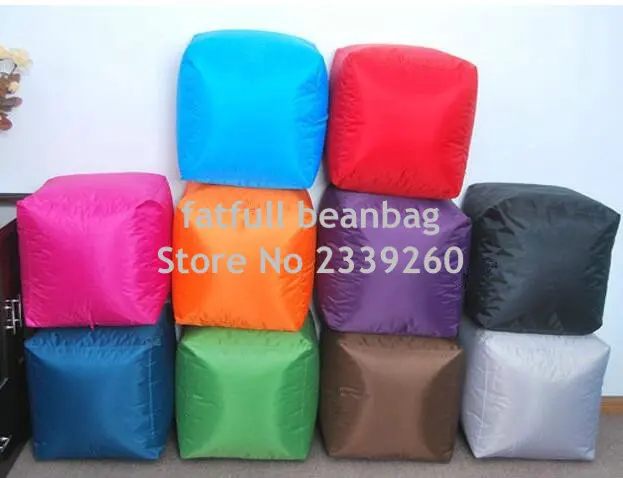 COVER ONLY NO FILLER-new design green cube bean bag seat cushion foot rest stool, small home furniture ottoman chair