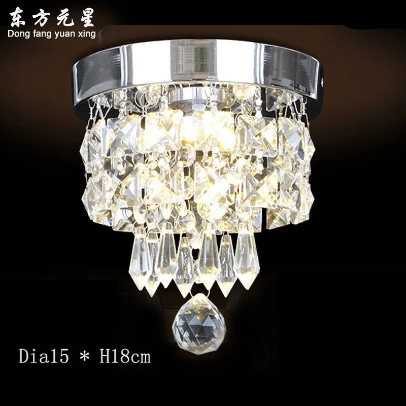 modern crystal ceiling  lamp mini led lighting for front balcony porch surface mounted aisle light