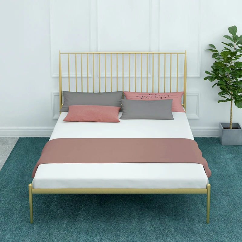 Modern contracted iron art bed 1.8 meters double single 1.2 meters children's folding bed adult 1.5 iron
