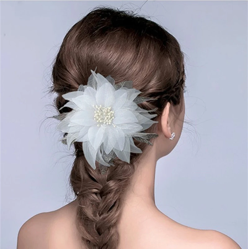 Hair Clip Hair Accessory Latin Dance Flower Headwear Clips Female Girl Fashion