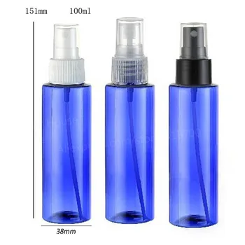 

24 x 100ml Cobalt Blue Cylinder DIY Empty Plastic Perfume Bottle 100cc White PET Fragrance Mist Sprayer Bottle
