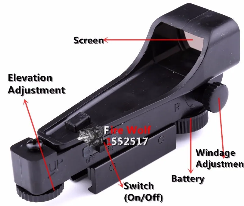 Тактический рефлекс прицел Красный точка зрения Область широкий вид Airgun 11 мм/20 мм Weaver Rail Крепления Ak 47 Охота
