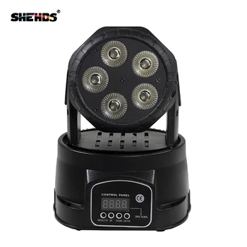 

Fast Shipping LED Wash 5x18W RGBWA6IN1UV Moving Head Lighting 10/15 Channels Professional For Dance Floor DJ Disco Party