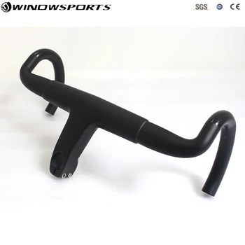 

Winowsports Aero Carbon black UD integrated carbon road stem and handlebar length 380 400 420 440mm and stem 80 90 100 110mm