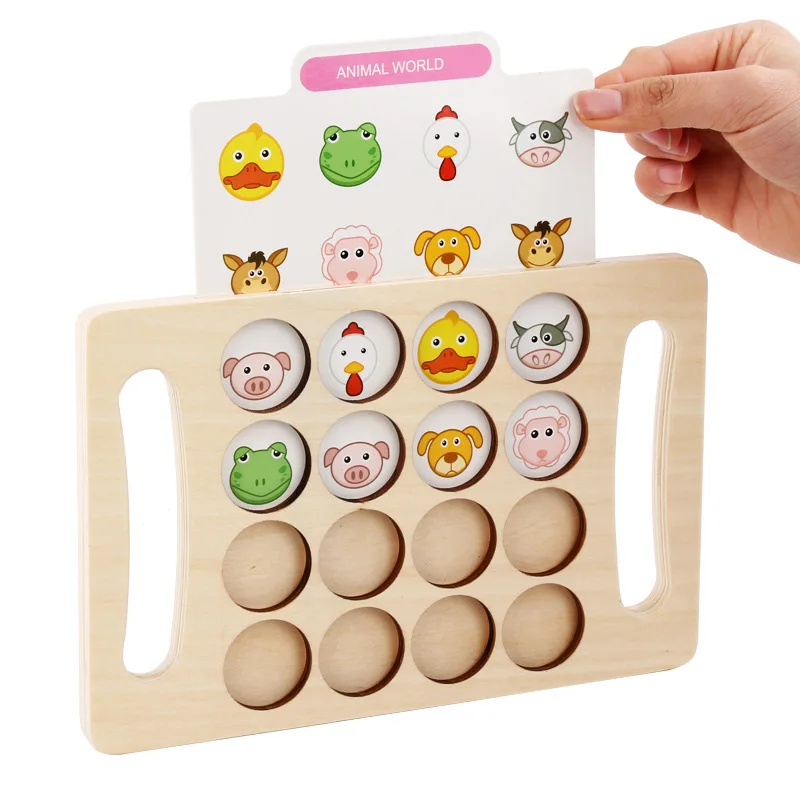 Memory Chess Guess Animal Number Cognitive Toy Memory Training Toys for Children 3 Years Old Early Education Montessori Toys