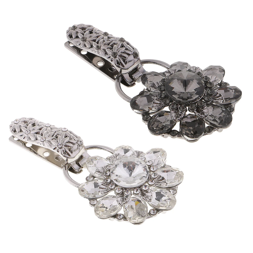 Alloy Rhinestone Duckbill Buckle for Sweater Coats DIY Flower Sewing Buttons
