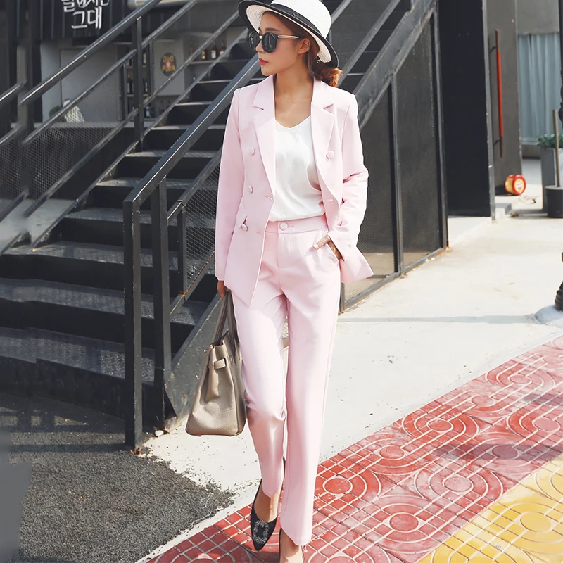 

New Fall fashion suit suit female career suit jacket and long sections temperament casual two-piece/set pants tide