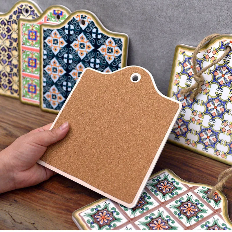  DUNXDECO Table Placemat Coasters Moroccan Floret brick Heat Insulation Pad Kitchen Pot Holder Mesa 