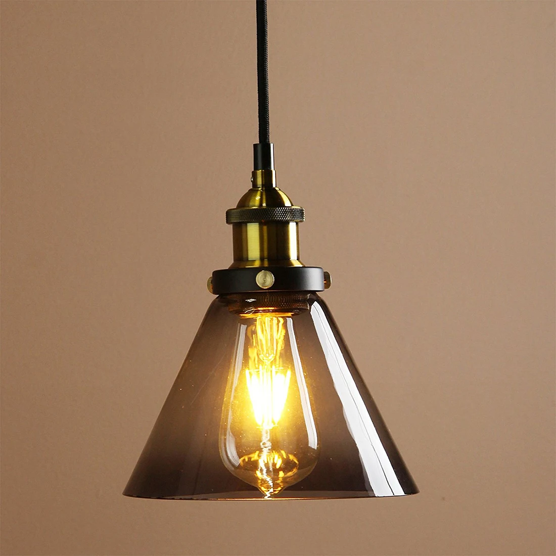 Us 19 96 17 Off Bifi Vintage Industrial Metal Finish Black Gray Glass Shade Loft Lamp Retro Ceiling Light Vintage Light Fitting In Pendant Lights