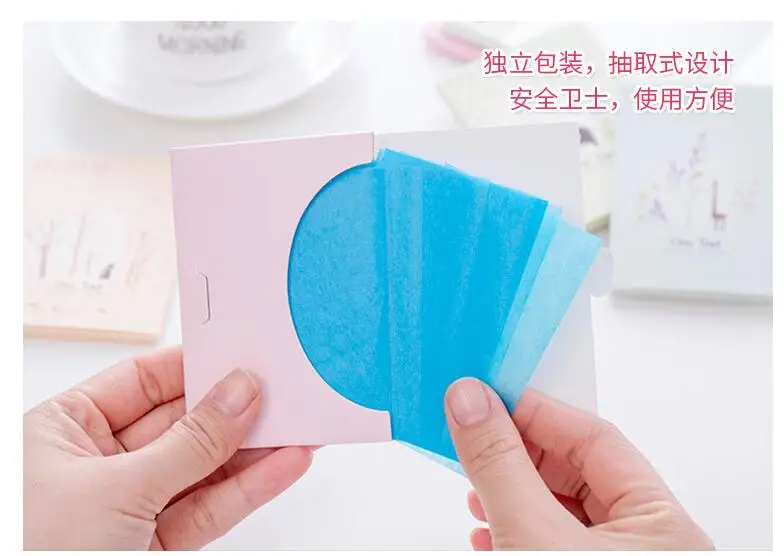 

2 packs of 100 flax linen paper men's and women's facial oil-absorbing blue film makeup oil-absorbing face paper oily skin oil-c