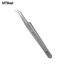 MTBest Электроника промышленные пинцеты изогнутые наконечники прецизионные Щипцы из нержавеющей стали зажимы для ремонта мобильных телефонов ручные инструменты