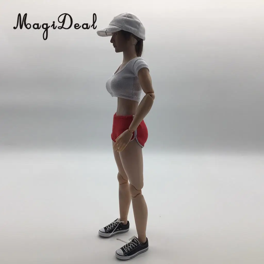 MagiDeal 1/6 Scale Female Women Sport Pants Suit Shirt for 12 Inch Action Figures Collectible Doll Toy DIY Accessories