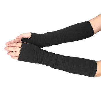 

Feitong Brand New Arrive female long gloves without fingers Winter Wrist Arm Hand Warmer Knitted Long Fingerless Gloves #121