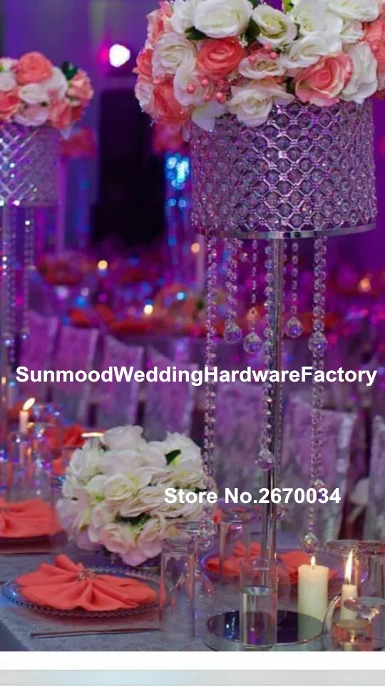 Hot Wholesale Elegant Fashion Crystal Flower Vase Tall Flower