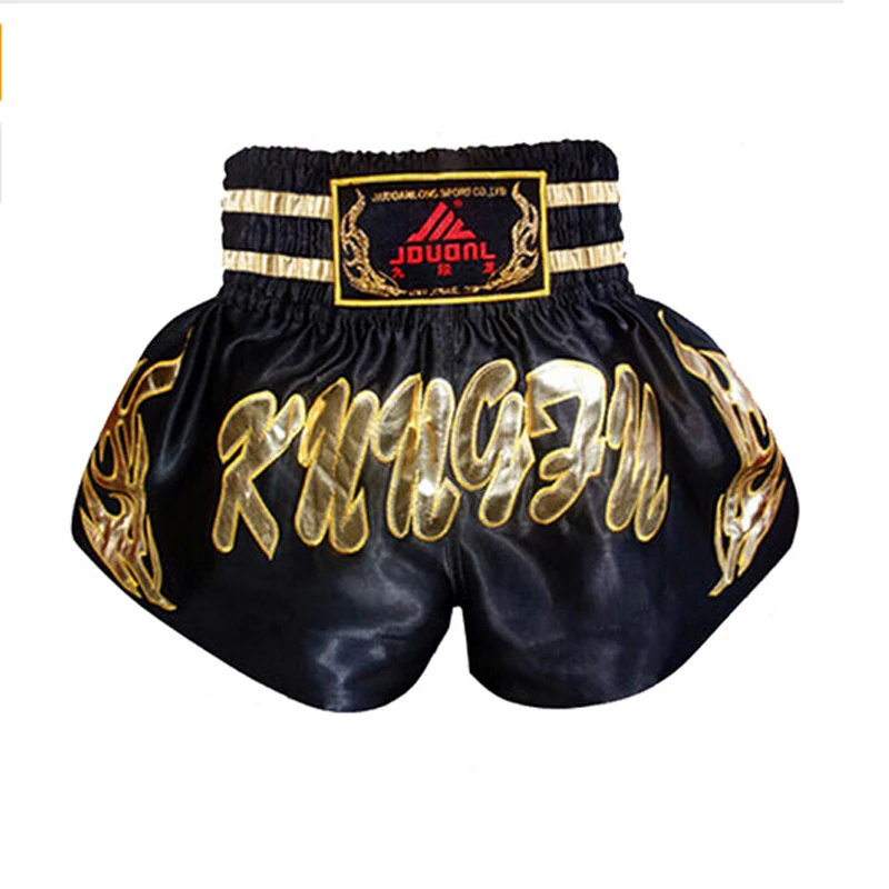 Муай Тай боксерские трусы Mma Шорты Муай Тай боксерские шорты Pantalones Mma брюки мужские черные Kick Boxeo Sanda вышивка бои - Цвет: mma shorts