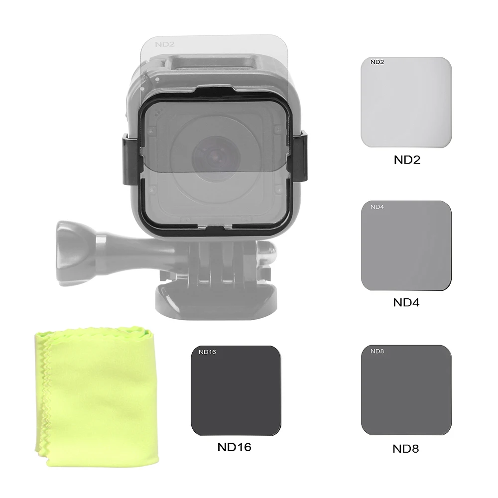 

Andoer ND2 / ND4 / ND8 / ND16 Filter Square Camera Lens Filter Kit with Filter Mounting Frame Holder for GoPro Hero4 Session
