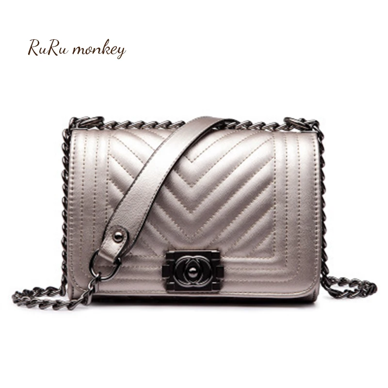 

RURU monkey 2019 New Women Bags Female Embossing Chain Handbag Women Large Capacity Shoulder Bags Zipper Soft Messenger Bags