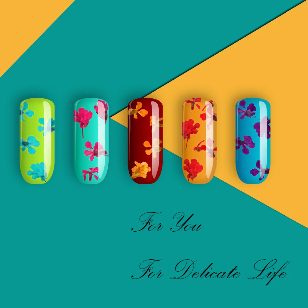 Топ Сушеные Nail Книги по искусству украшения DIY маникюрные инструменты Красота подарок 3D 12 Цветов/коробка сушеные цветы ногти аксессуары