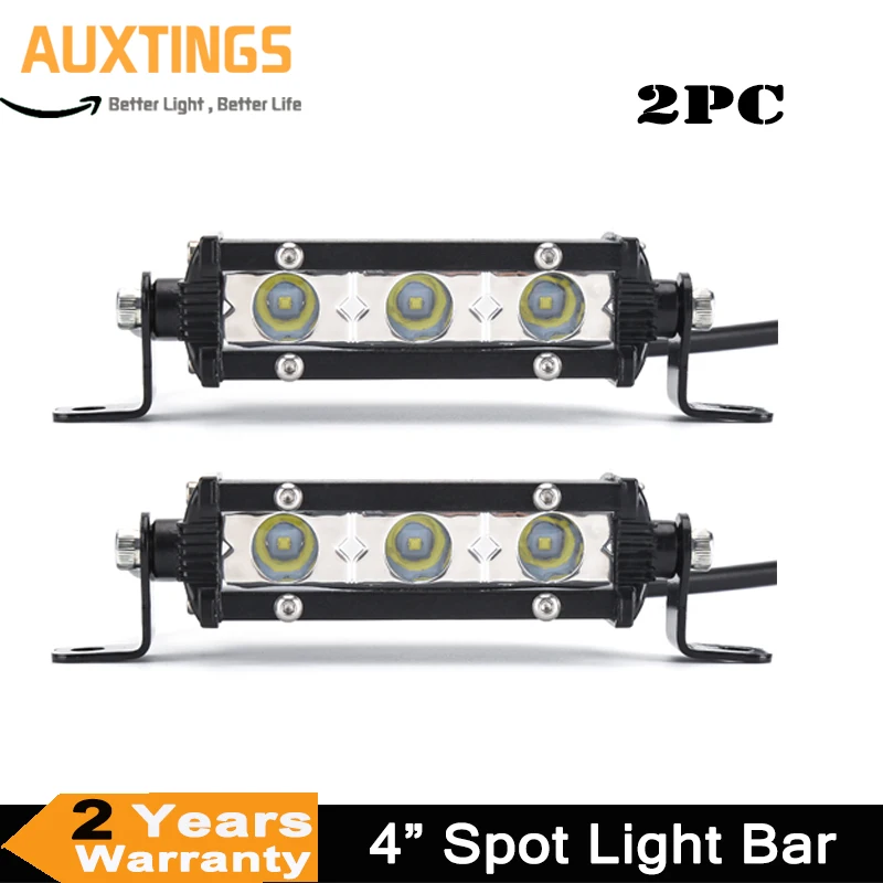 

2PCS LED Bar 4 inch LED Light Bar Single Row Work Light Spot Beam for Driving Offroad Boat Car Tractor Truck 4x4 SUV 12V 24V