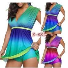 Новинка размера плюс, градиентный танкини, купальник, женский купальник, купальник, пляжная одежда, пуш-ап, два предмета, сексуальный, большой размер, купальник