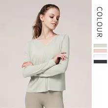 Новые спортивные топы для тренажерного зала, женская футболка для фитнеса, длинный рукав, для йоги, топ из сетки, Женский тренажерный зал, топы, спортивная одежда для женщин