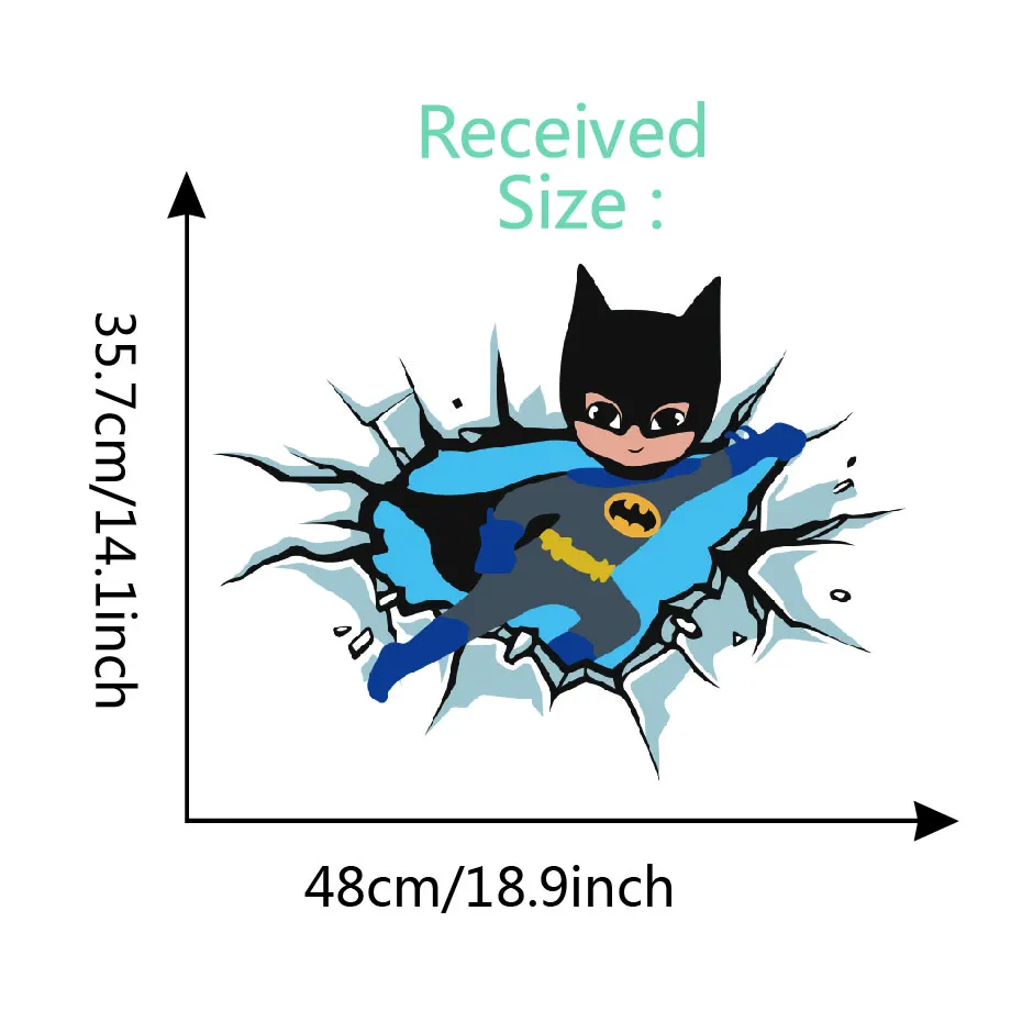 3D Детские мультипликационные наклейки на стену с супергероями, художественные виниловые наклейки для украшения дома, детской комнаты, спальни - Цвет: JCN90008