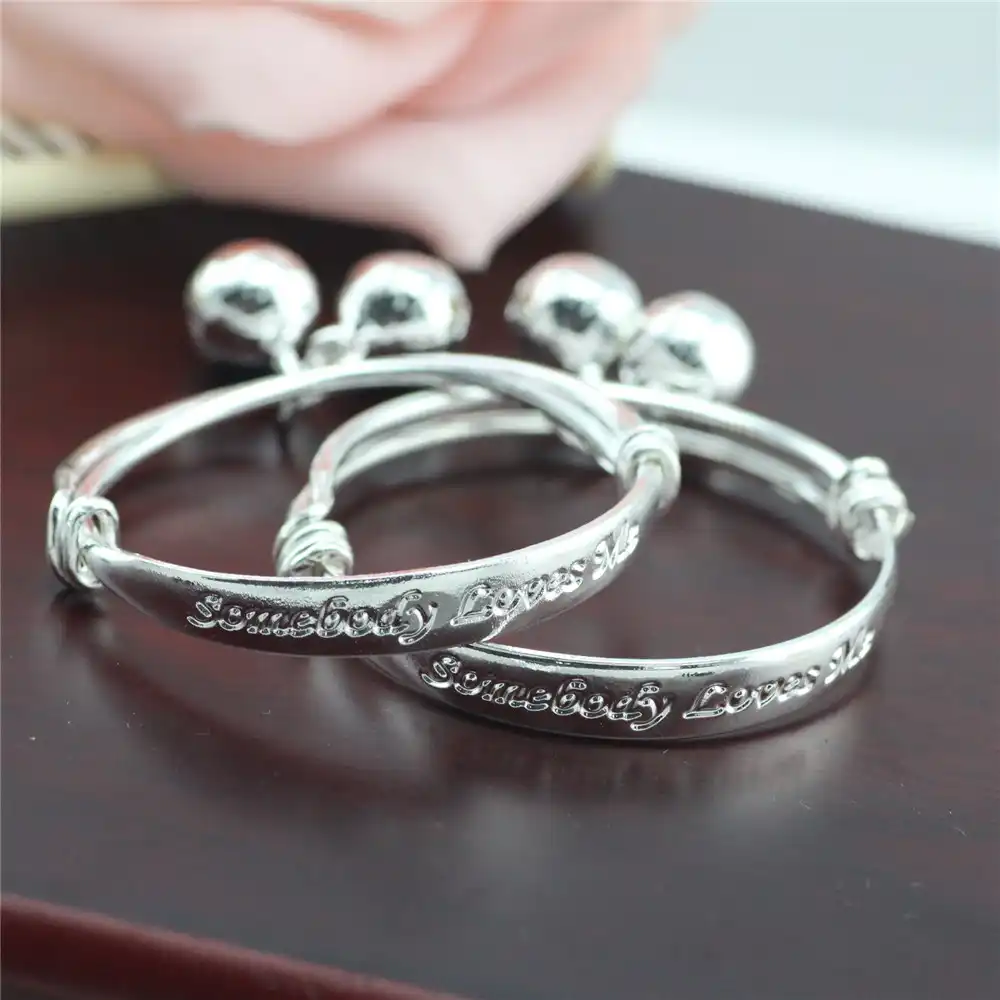 925 стерлингового серебра браслет с рисунком очаровательные детские Серебряный браслет для мальчиков и девочек с принтом «Серебряный брасл...