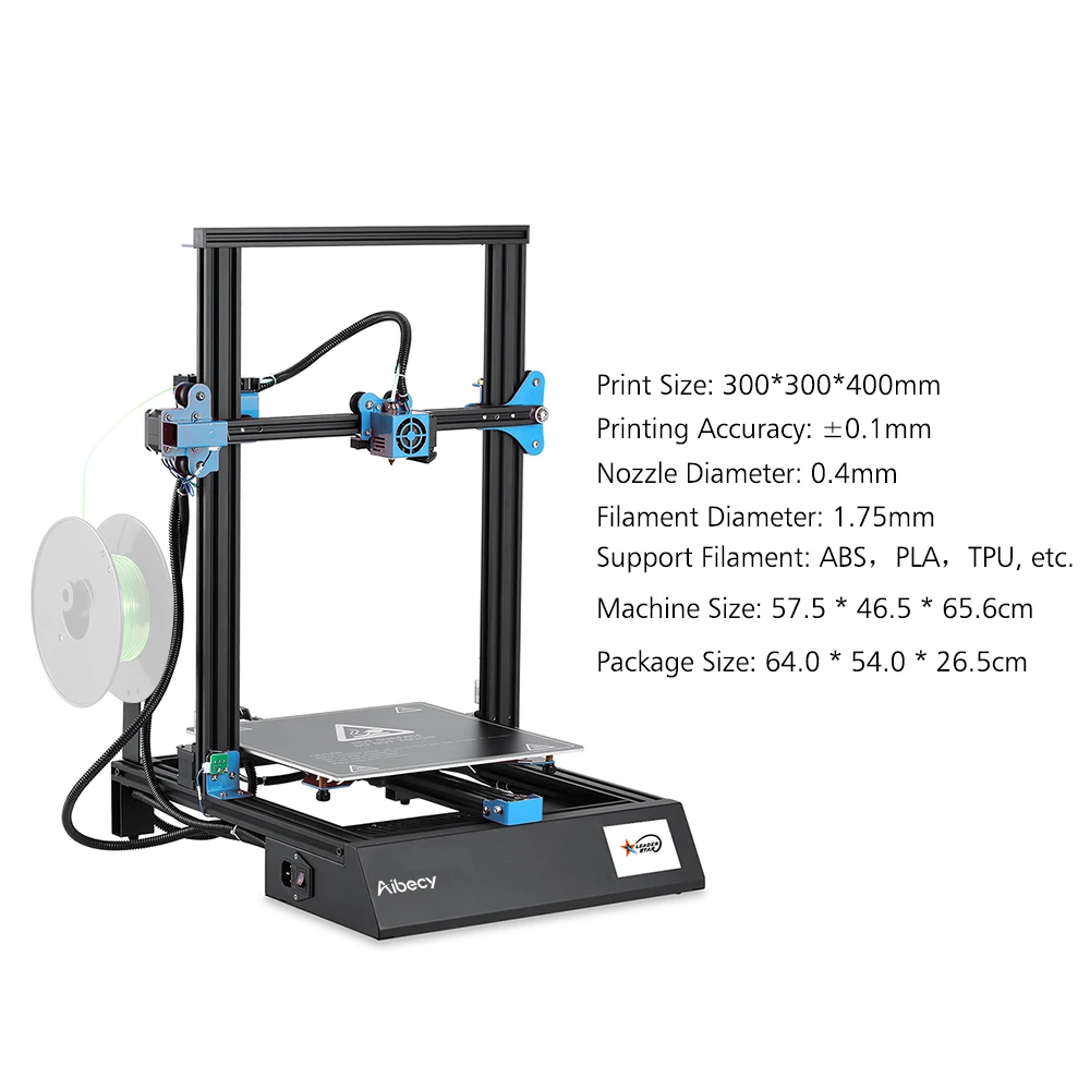 M18 Pro настольный 3d принтер DIY Kit 300*300*400 мм размер печати Автоматическая вспомогательная выравнивание, печать на 3,5 дюймов сенсорный экран