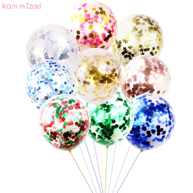 

KAMMIZAD christmas Wedding Decoration 18inch 5pcs pink blue rose gold Confetti Balloons babyshower globos kids birthday ballon