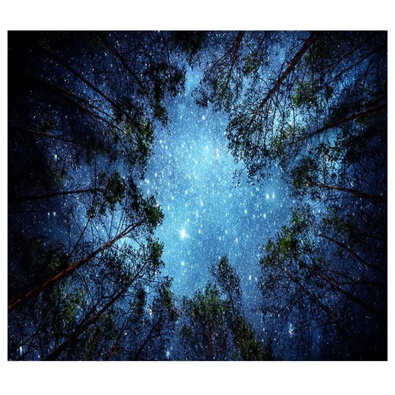 

150*200CM Forest Starry Sky Hanging Wall Tapestry Polyester Fresh Bedspread Outdoor Floor Cover Tablecloth Tree Star Bath Towel