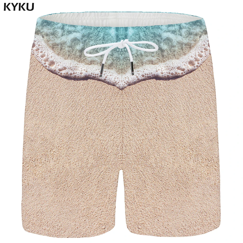 KYKU шорты для океана, мужские пляжные шорты для воды, повседневные шорты Карго с 3d принтом, летние шорты в стиле хип-хоп, синие мужские короткие штаны, новинка, высокое качество