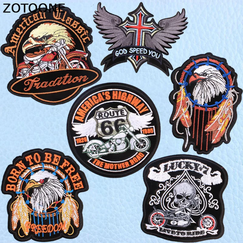 

ZOTOONE Morale Military Patches Embroidery Patch Stickers on Clothes Decoration Iron on Biker Custom Patch Applique Rock Band E