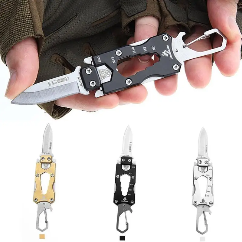

Multifunction Mini Folding Pocket Knife Survival Tactical Multi Functional Knives Stainless Steel Keychain Outdoor Tools