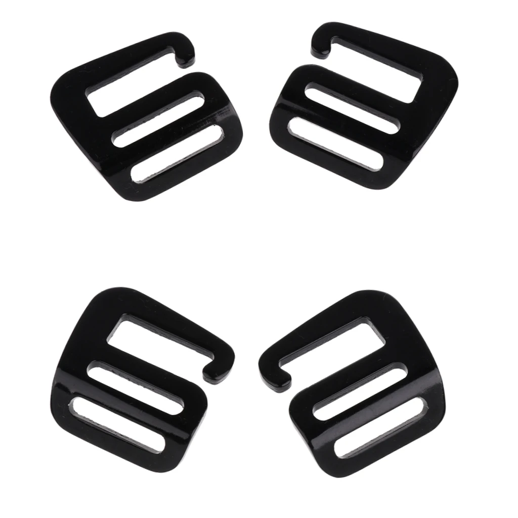 

4 Pieces 1inch Sturdy Hook Outdoor Webbing Buckle Luggage Sack Pack Bag Strap Belt 25mm Black Camping Hiking Climbing Accessory