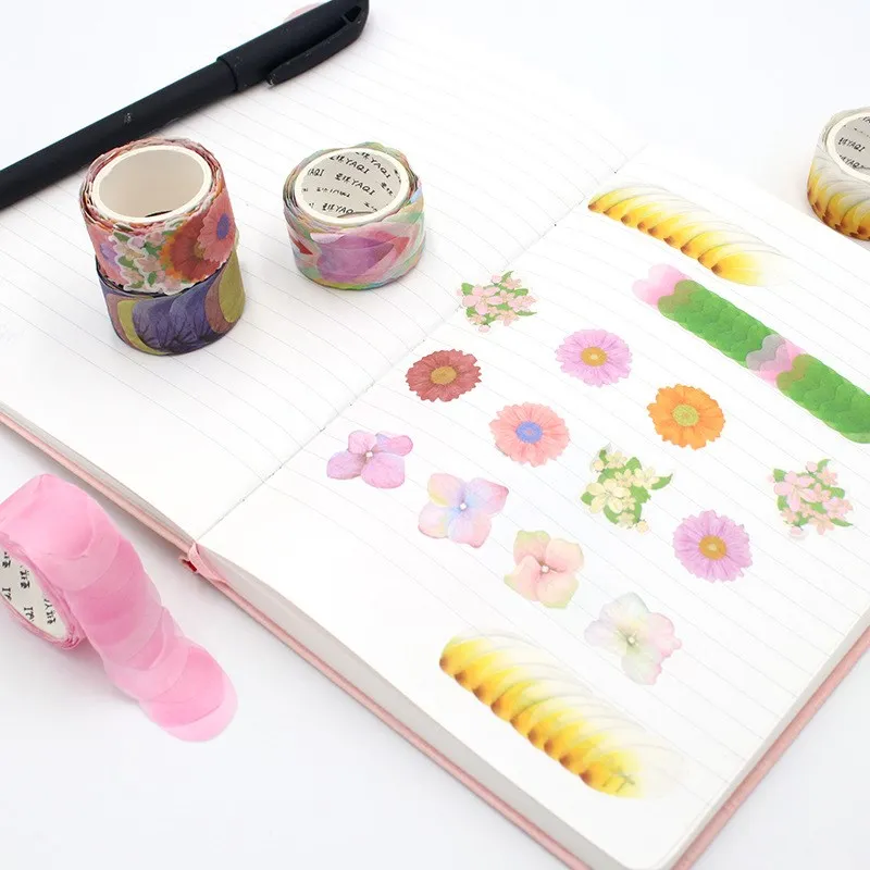 

1 Roll Cute Flower Petals Washi Tape Decorative Masking Tape Creative Washi Tape Scrapbooking Diary Paper Stickers