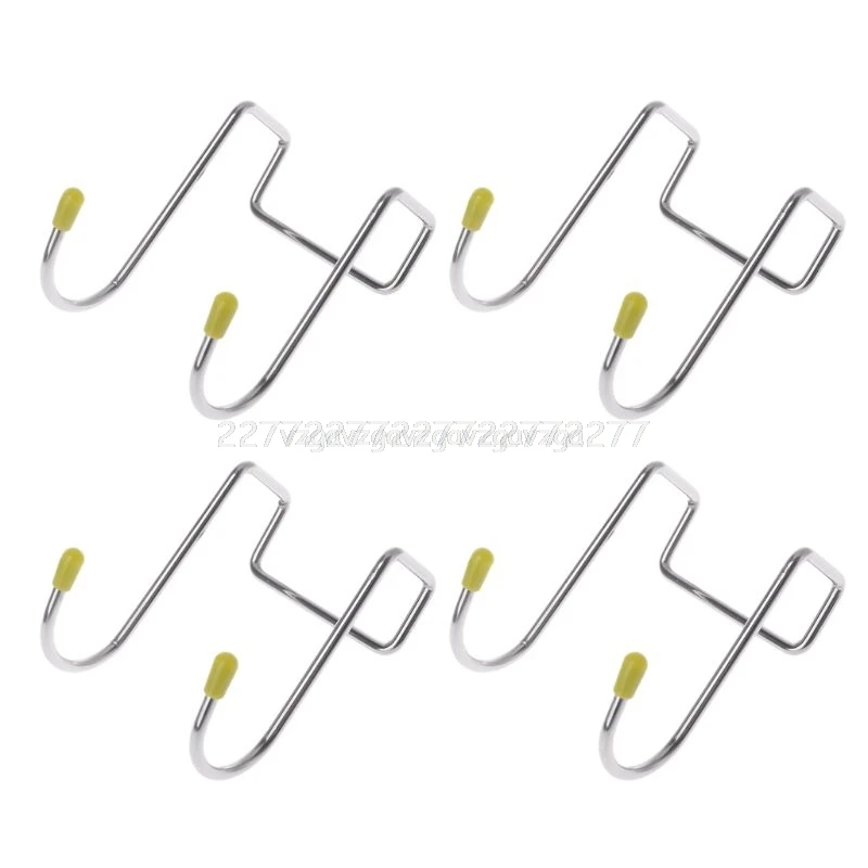 4pcs Over Cabinet Door Hanger Hanging Hooks Stainless Steel Utensil Kitchen Clothes Bag Towel Coat Holder F15 19 Dropship