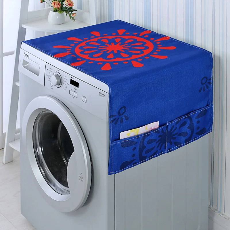 Cartoon Rainbow Horse Washing Machine Cover Refrigerator Cover Microwave Cotton Linen Waterproof Cover - Цвет: 9