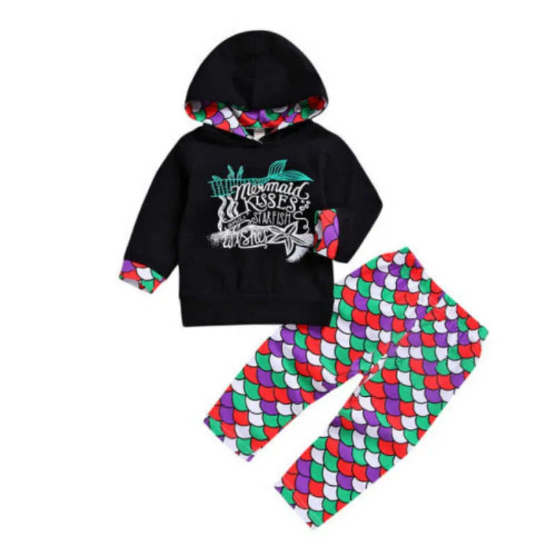 

2pcs Newborn Toddler Baby Boy Girl Long Sleeve Hooded Coat Cartoon Tops+Pants Outfits Set Clothes