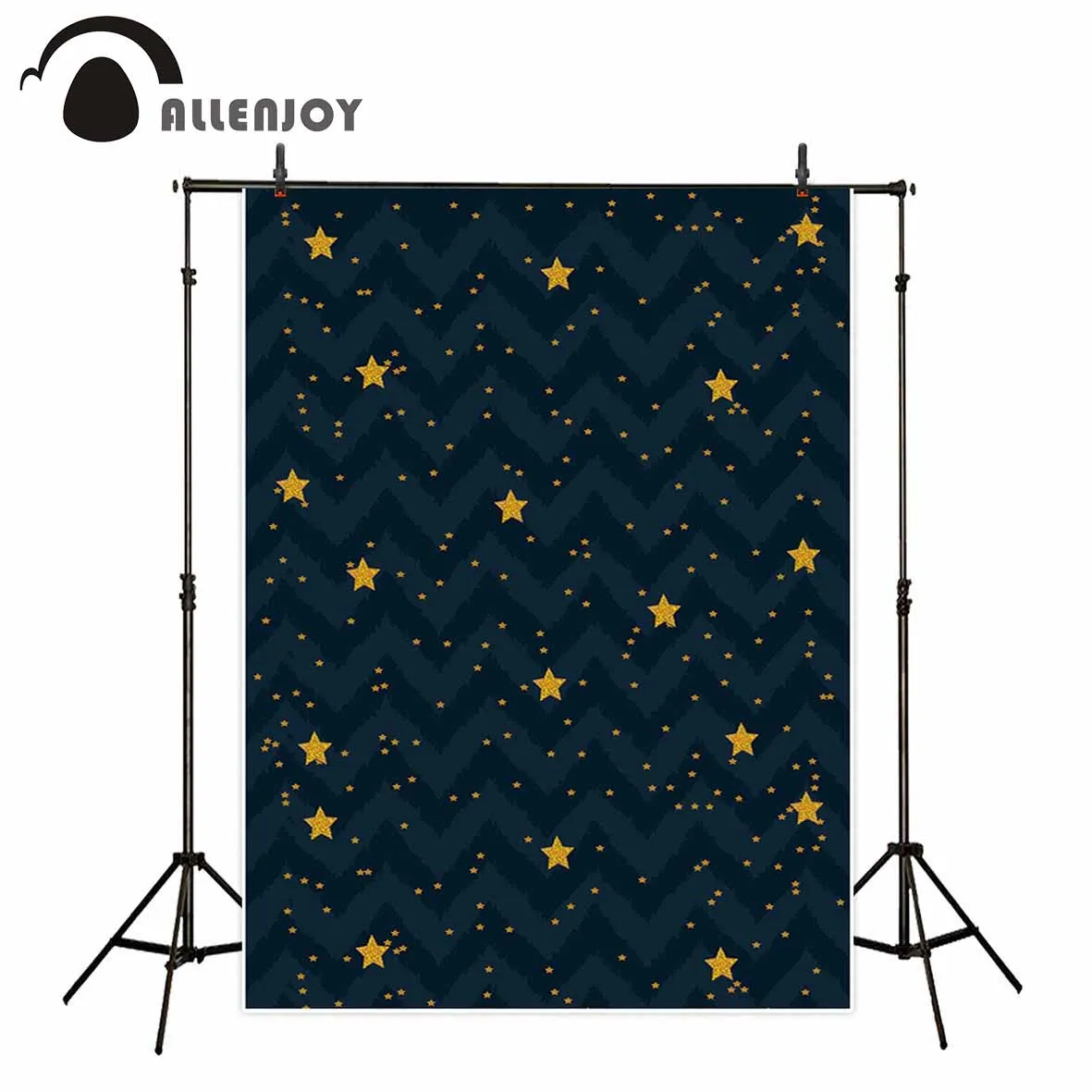 Allenjoy backgrounds for photo studio Striped Dark Blue Golden Star Cartoon Children backdrop new original design fantasy props |