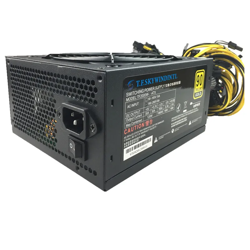T. f. SKYWINDINTL 2000 واط الكمبيوتر امدادات الطاقة PSU 2000 واط ETH ATX أسيك Bitcoin مينر Ethereum rx 480 rx 470 rx 570 التعدين الطاقة