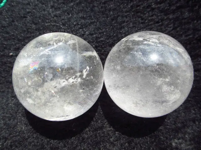 

fa88004309050<<<+2pc 58mm Beautiful !!! NATURAL QUARTZ CRYSTAL BALL SPHERE HEALING