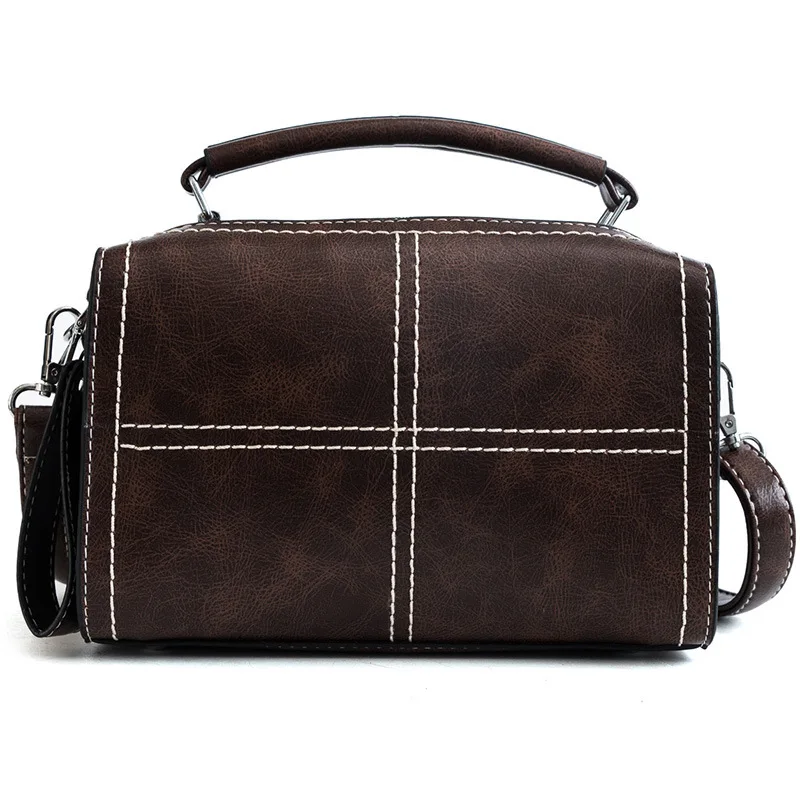 

Ougger Shoulder Bag Women Vintage Style Brown PU Zipper Pillow for Daily life,Going out