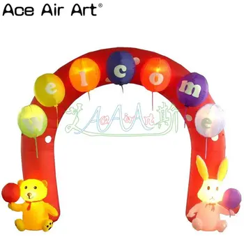 شراءإضاءة Led صغيرة نفخ طوق من البالونات مع الدب لطيف والأرنب لحزب الاطفال وعيد ميلاد