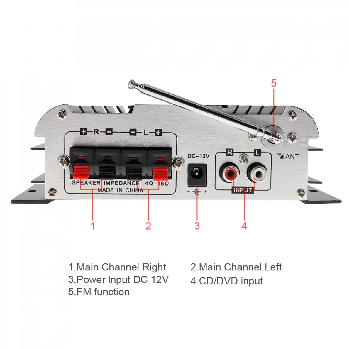 Kentiger HY-600 2CH Hi-Fi автомобильный аудио усилитель мощности fm-радио USB MP3 стерео цифровой плеер Поддержка U диск SD/MMC карты