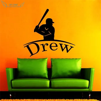

Wall Decals Baseball Personalized Name Vinyl Wall Sticker Home Decor Wall Stickers For Kid's Rooms Many Colors DIY